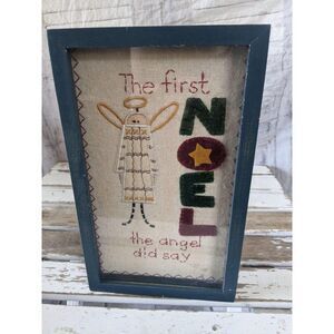 Angel Noel picture frame Xmas decor shadow box vin